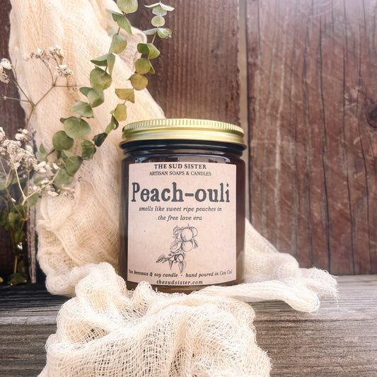 Peach-ouli | Beeswax & Soy Blend Candle